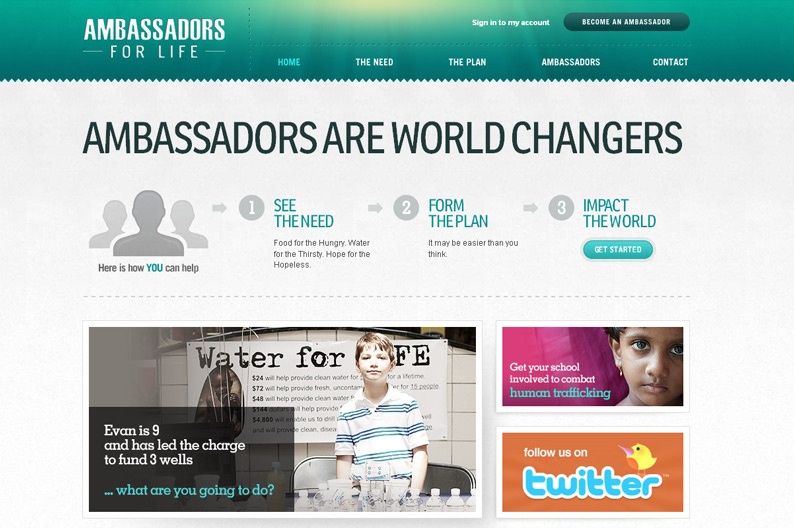 Screenshot on Ambassadors for Life