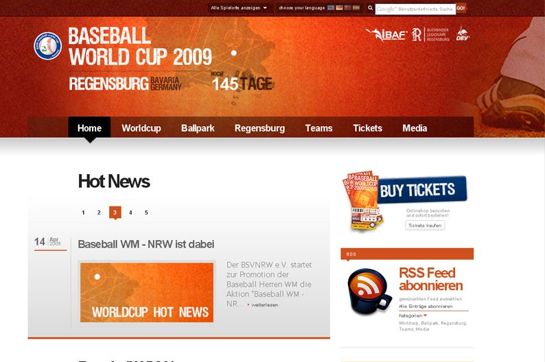 Screenshot on Baseball Worldcup 09