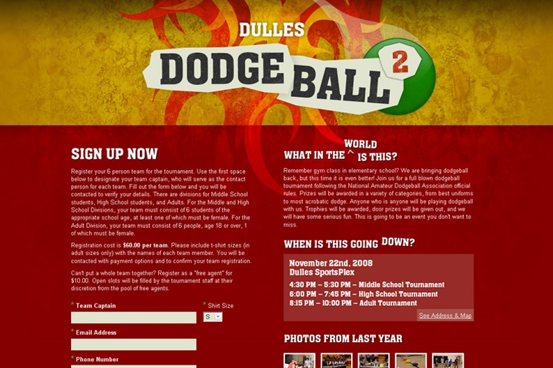 Screentshot on http://www.dullesdodgeball.com