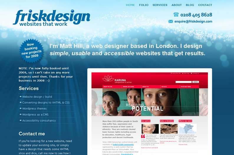 Screenshot on Frisk Design
