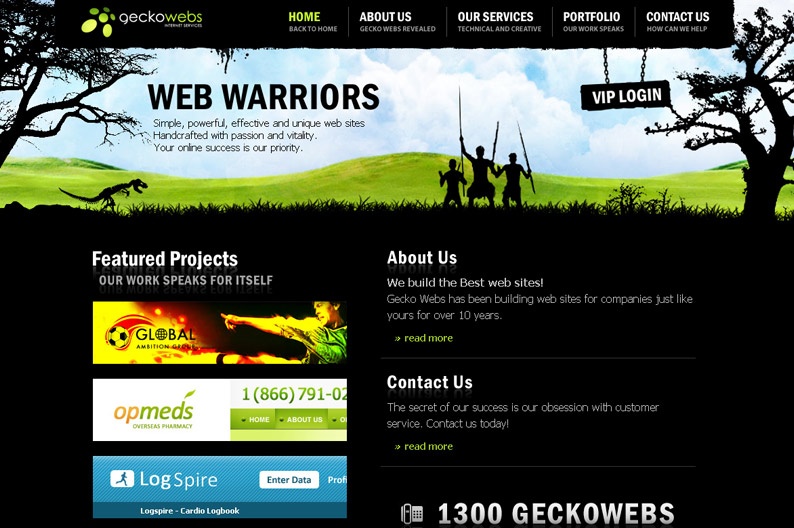 Screentshot on http://www.geckowebs.com