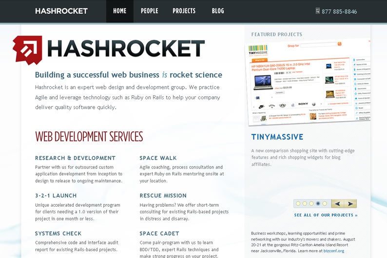 Screenshot on Hashrocket