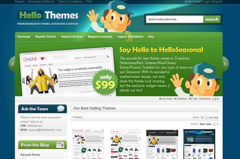 Screenshot on Hello Themes