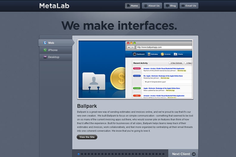 Screenshot on MetaLab