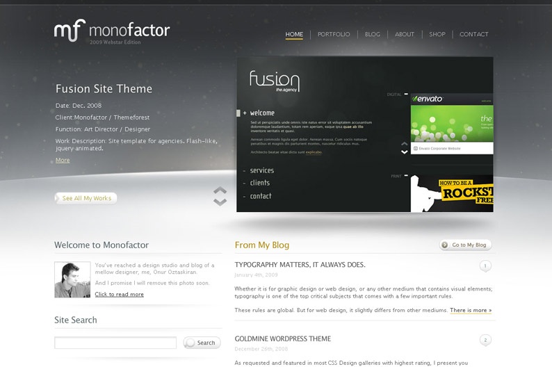 Screenshot on Monofactor
