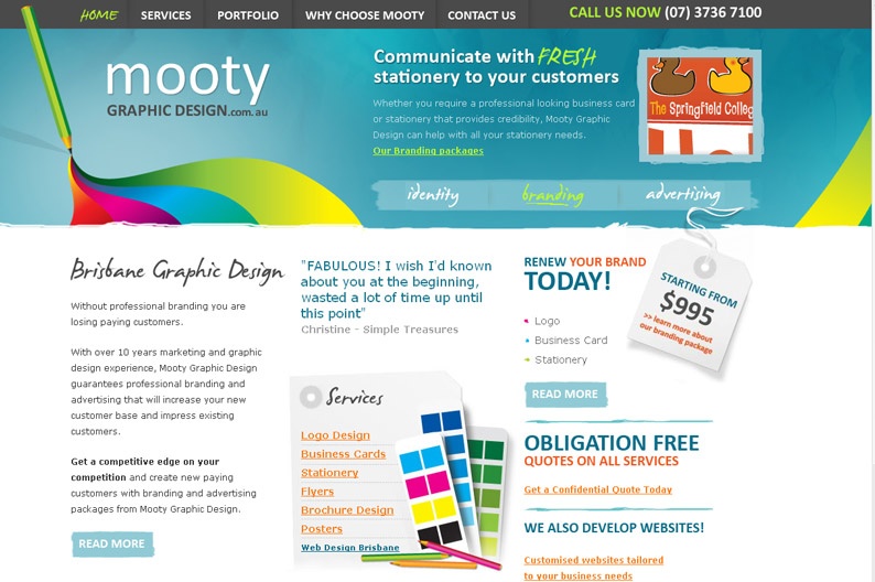 Screenshot on Mooty Graphic Design