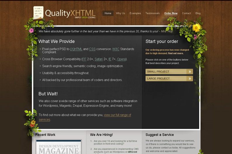 Screenshot on Quality XHTML