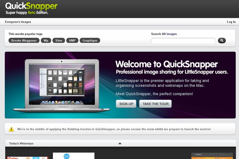Screenshot on QuickSnapper