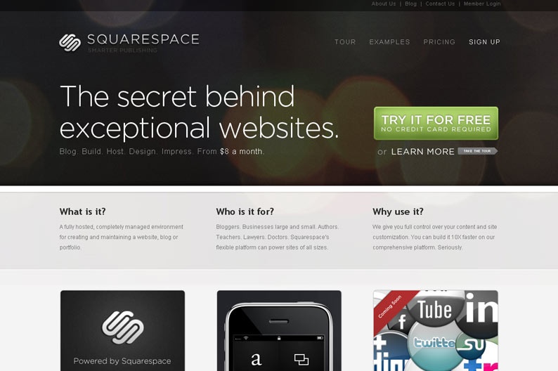 Screenshot on Squarespace 2