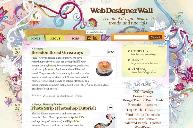 Screentshot on http://www.webdesignerwall.com